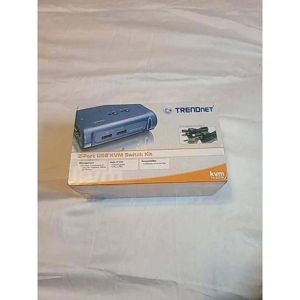 Trendnet TK-207K 2-port USB KVM Switch Kit *New & Sealed